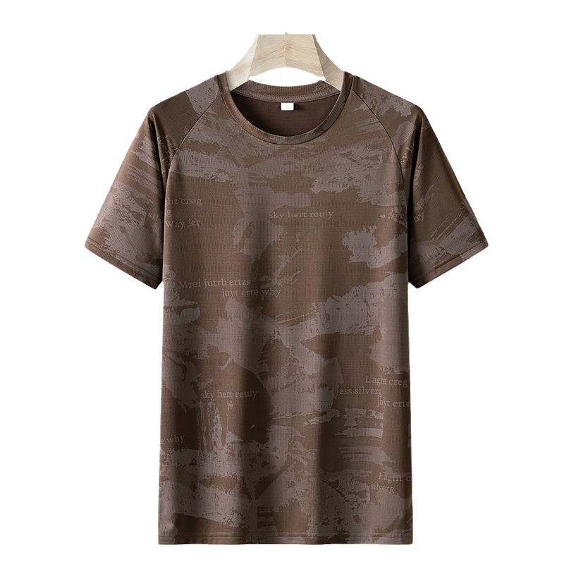 Quick-dry Ice Silk Summer Short-sleeve Men, Large Size, Breathable, Lightweight, Suitable Outdoor Sports And Running,_voghion.com