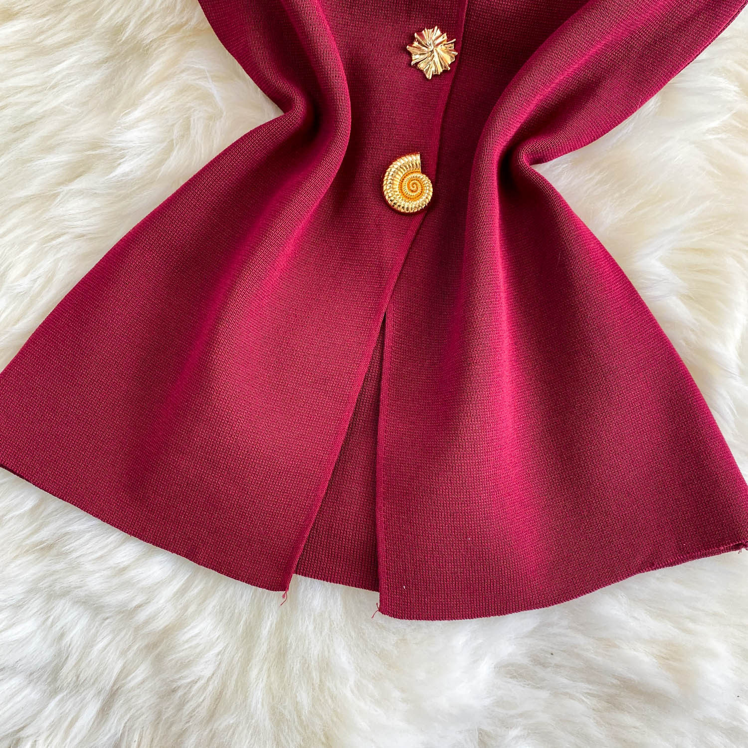 Women's Slim Fit Sleeveless Vest round Neck High End Sophisticated Look Fashionable Metal Buckles Versatile Summer Style_ecoleips.com