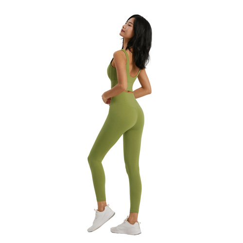 Nuls nude anti-curling yoga pants for women Lycra pocket peach high waist nine-point leggings sports fitness pants