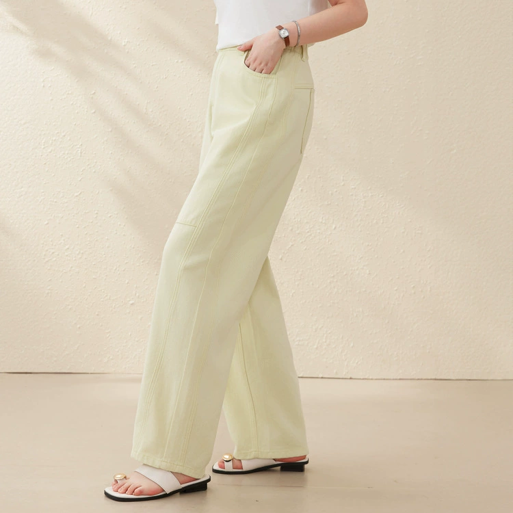 [Брюки Oriental Scimitar] Свободные джинсы в форме кокона из чистого хлопка, тонкие и яркие, большие размеры, летний новый стиль, мм