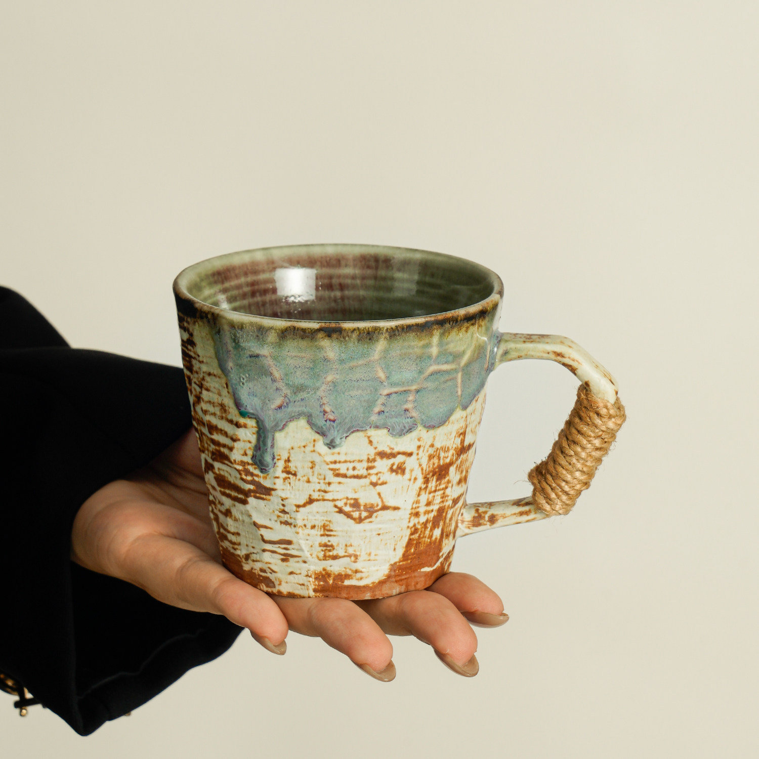 Taza de café nicho diseño de horno de cerámica gruesa cambió taza de marca doméstica taza de té de la tarde taza de latte taza de agua de oficina hombre