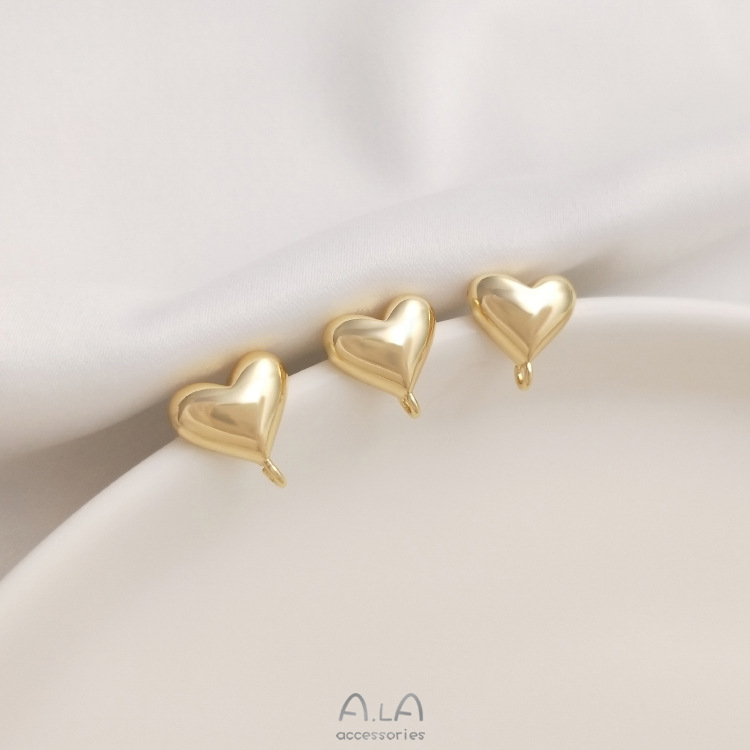 Alloy Material 1 Pair 10 * 10mm Alloy 14K Gold Plated Heart Shape Earring Findings