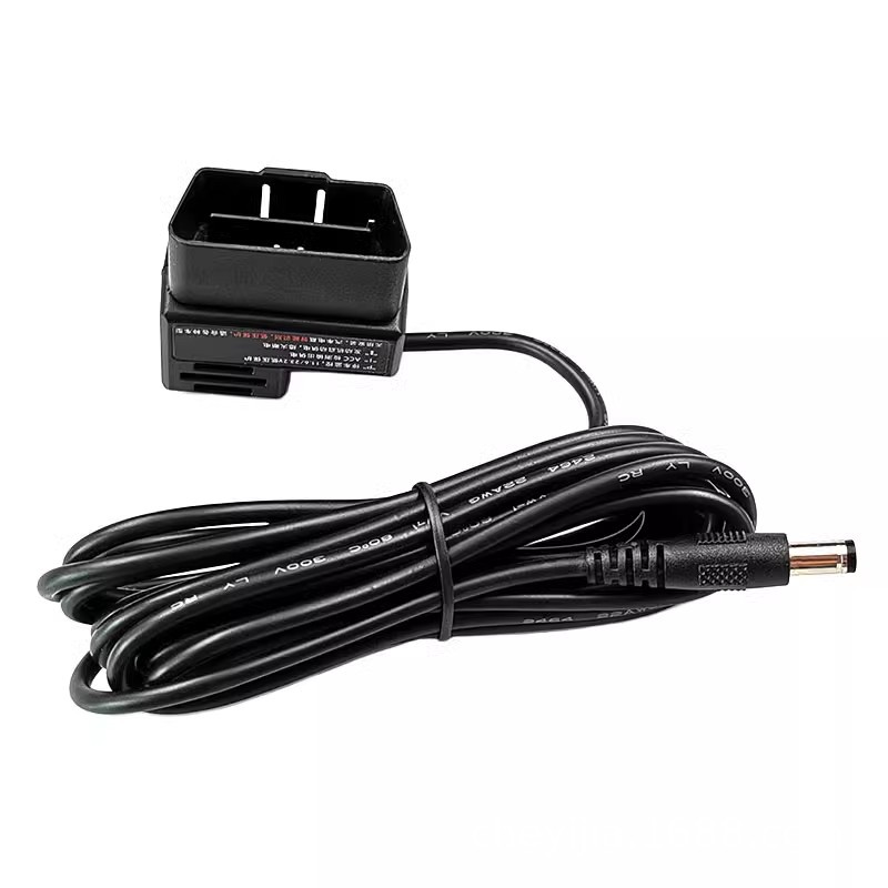 12V Car Obd to Dc Parking Monitoring Power Cable Dash Cam 4-Channel Video Recorder Vibration Sensor Car-Mounted
