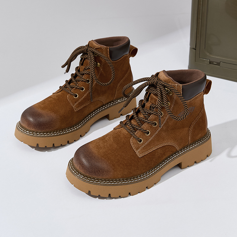 남성용 브라운 플랫 바닥