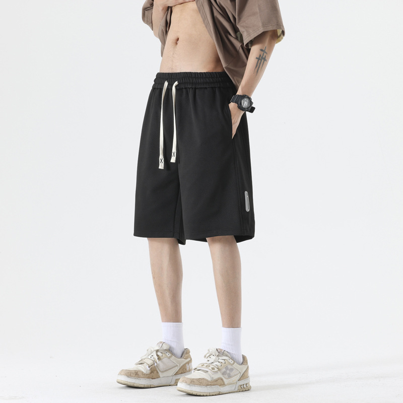 Waterproof Shorts Men's Summer New Loose Large Size Casual Mid-Pants Trendy Pure Color Sports Quick-Drying Versatile Five-Point Pants