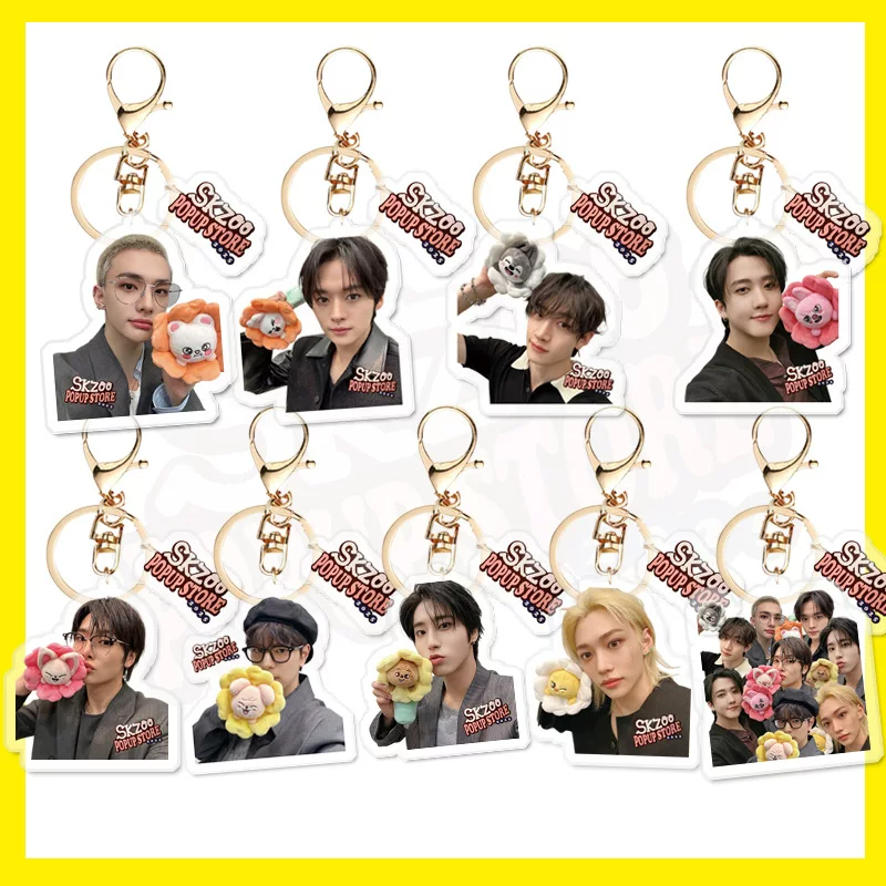 Ключодержащий акриловый брелок Stray Kids SKZOO той же модели вокруг