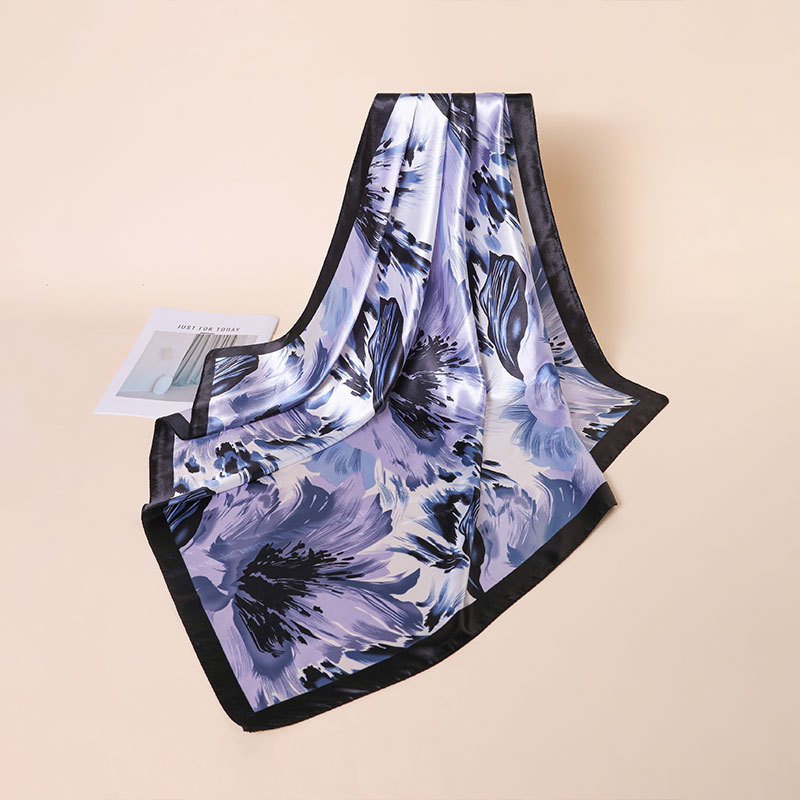 Square Satin Silk Scarf Trendy Versatile Shawl For Women_voghion.com