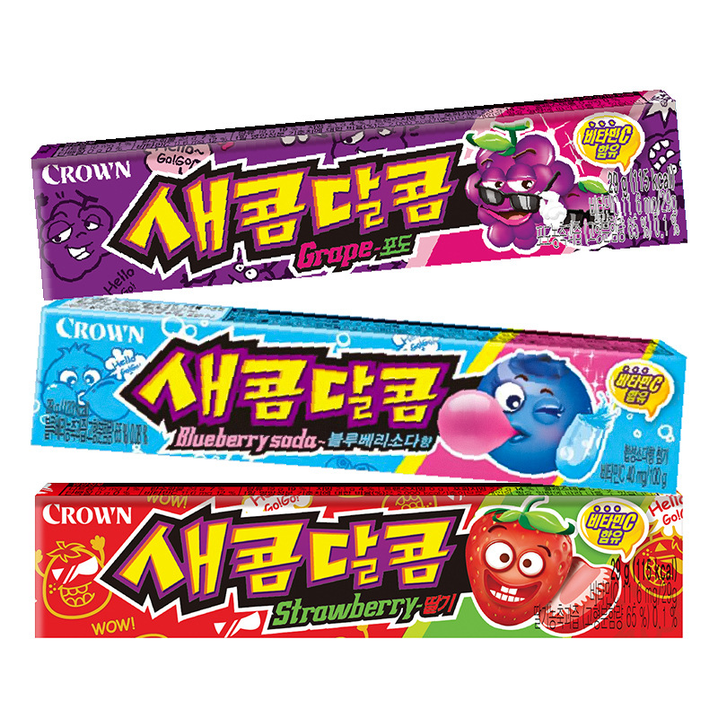 韩国进口克丽安水果味酸甜糖29g葡萄草莓蓝莓汽水味软糖糖果零食
