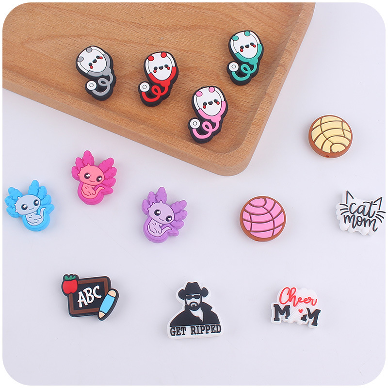 Nuevo bebé suministros de dibujos animados animal cuentas silicona creativo DIY chupete cadena pulsera juguete mordedor accesorios pequeños