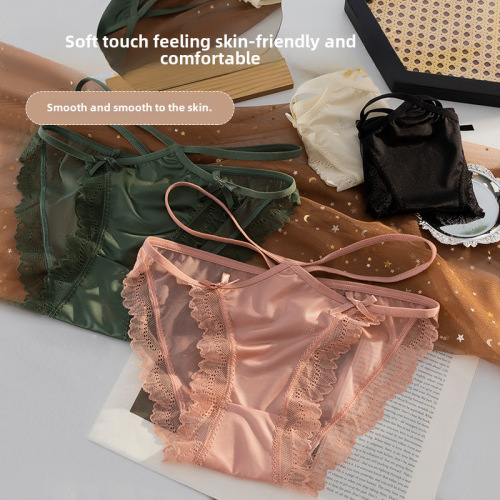 Underwear for women lace sexy mid-waist Japanese girl thin breathable lace underwear for women