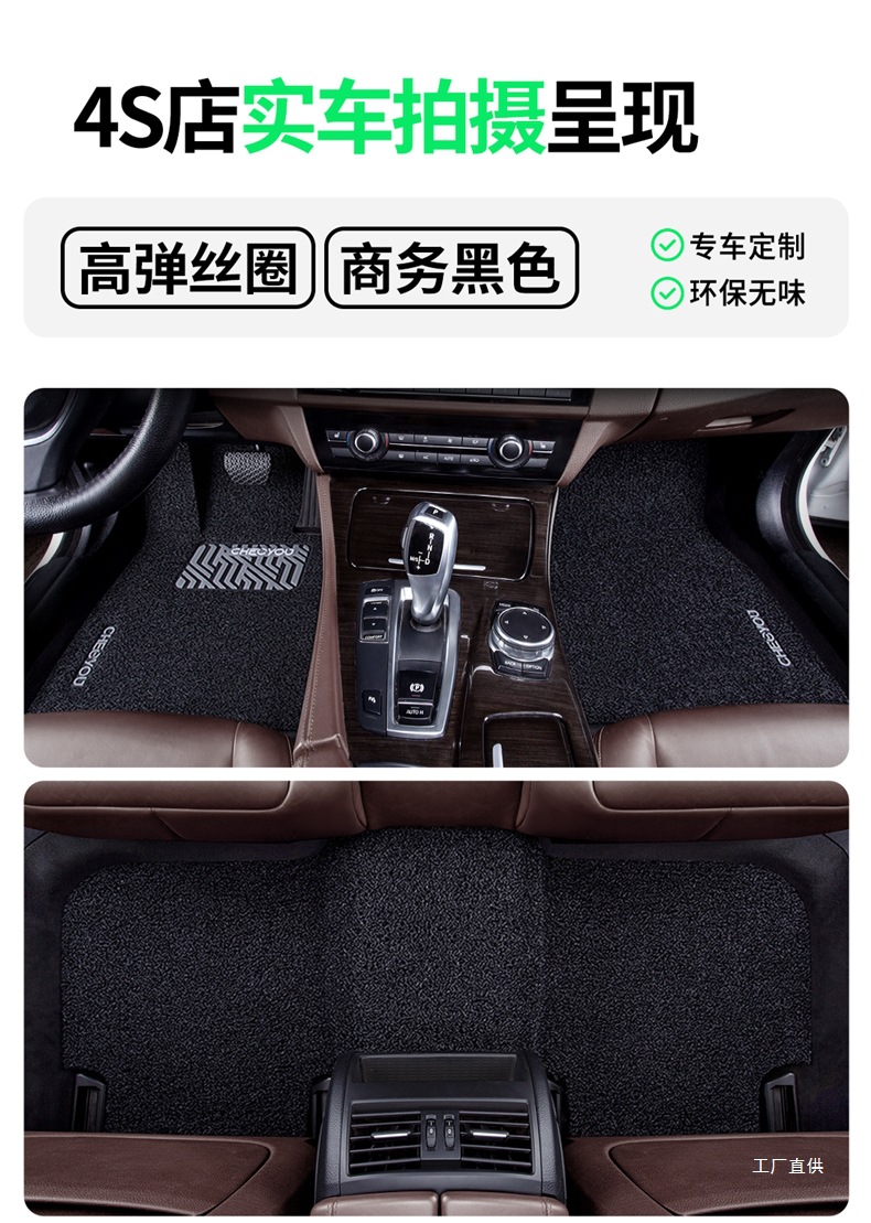Car Floor Mat for the Driver's Seat, Single Piece Mat for the Driver's Seat, Single Wire Loop for the Passenger's Seat, Special Mat for the Passenger's Seat by Zhepei Hui
