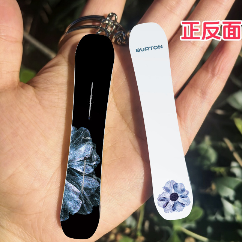 スキー人と同じ滑り板雪板アクリルキーホルダー両面ストラップミニかわいい雪友スポーツプレゼント