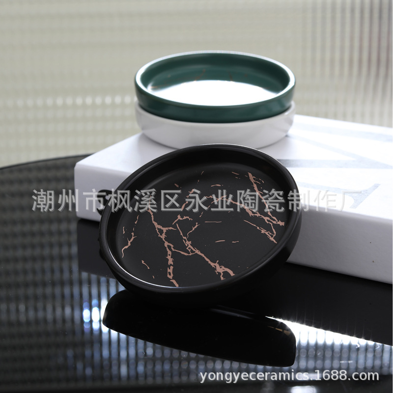 Simple Nórdico Marbling Baño de cerámica jabonera lavado Home Hotel traje de lavado