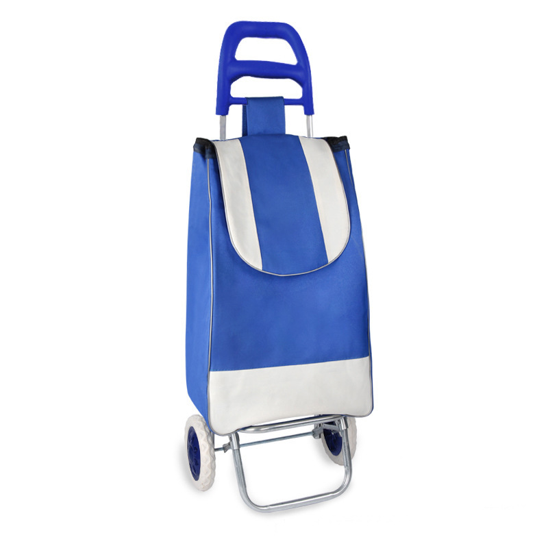 Carrito de compras plegable de tela Oxford impermeable, con ruedas para subir escaleras y espacio publicitario