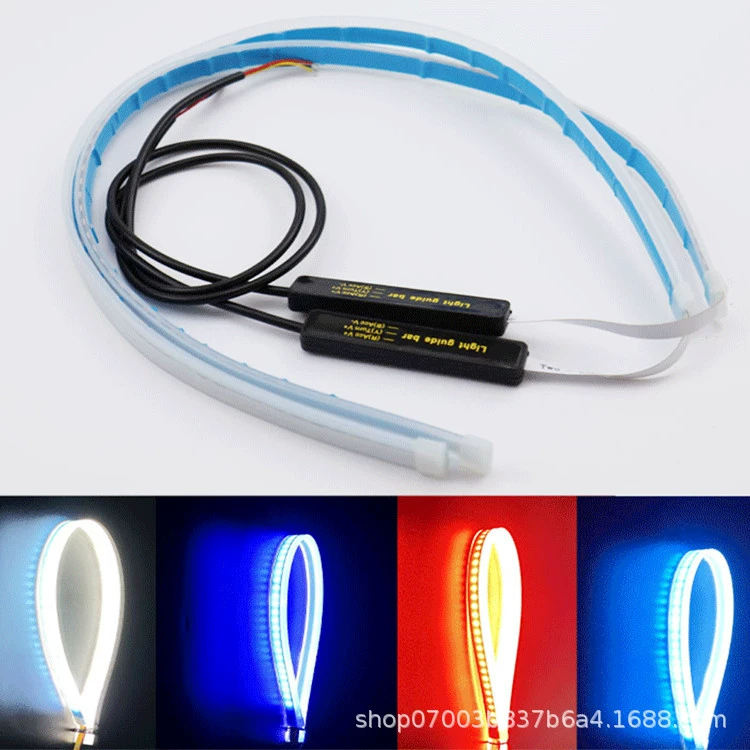 Прямые поставки с фабрики Автомобильные светодиодные дневные ходовые огни тонкий световод двухцветная рулевая лента слезоточистые огни декоративные огни