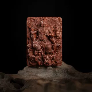雷击木枣木真武立体牌吊坠挂件道家工艺品手工精雕手把件厂家货源