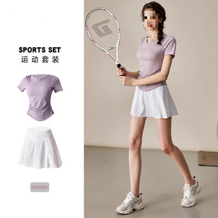 Quick-Drying Summer 2025 Fitness Clothing Running Badminton Sports Suit Yoga Skirt New Tennis Clothing Women's Lycra