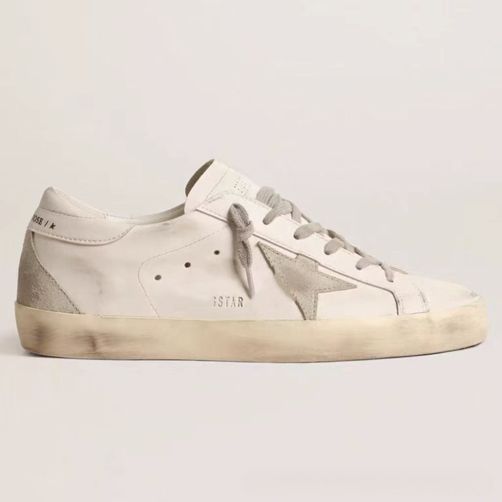 Clásico universal casual coreano GG hacer viejas estrellas pequeñas zapatos sucios zapatos de skate para hombres aumentan la altura interior de zapatos sucios de piel de vaca pequeños zapatos blancos