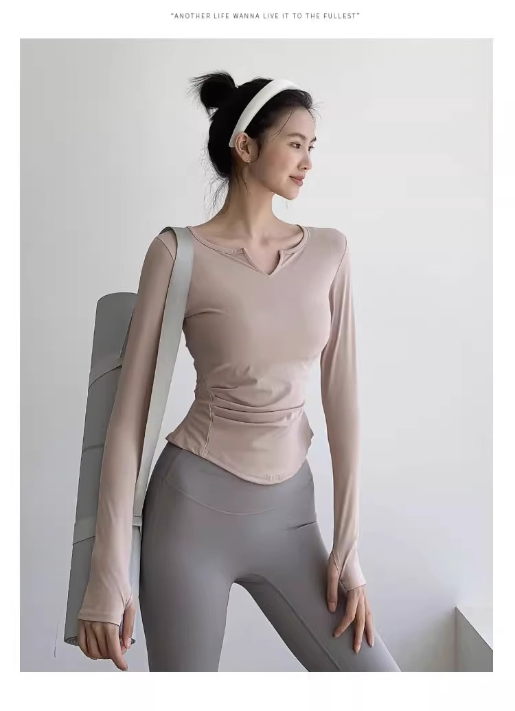 Breathable Women's Yoga T-shirt Slim Fit Quick-drying Sports Top_voghion.com