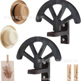 木制帽子收纳架壁挂式牛仔置物架墙壁太阳鸭舌帽展示架实木帽架