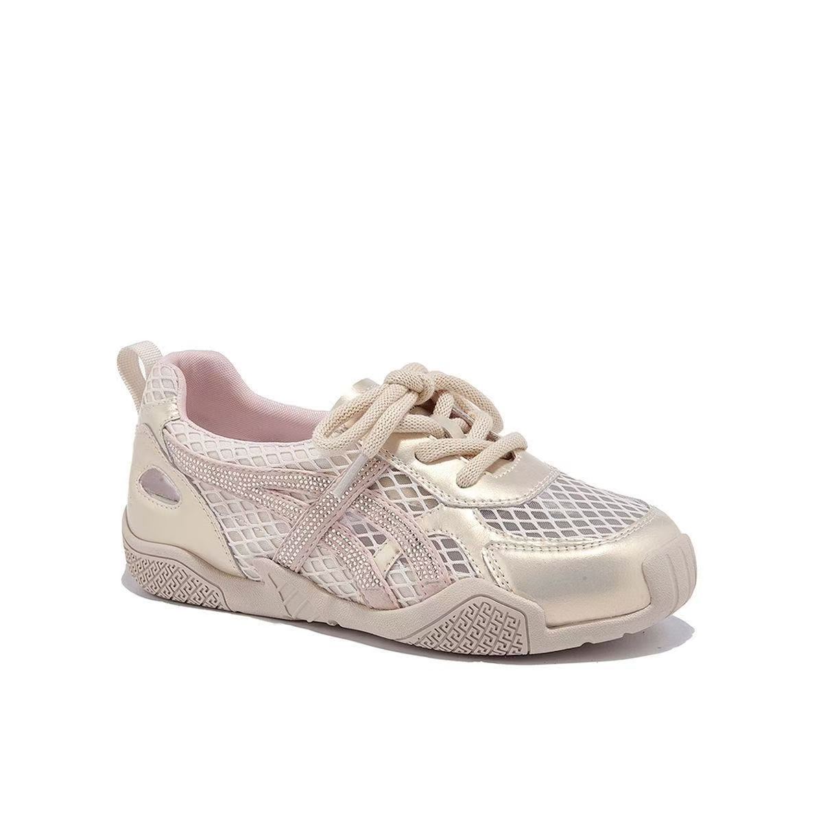 2026 nuevo verano de malla de cuero suave hueco zapatos de entrenamiento alemán moda versátil diario de viaje ante zapatillas deportivas de lazos
