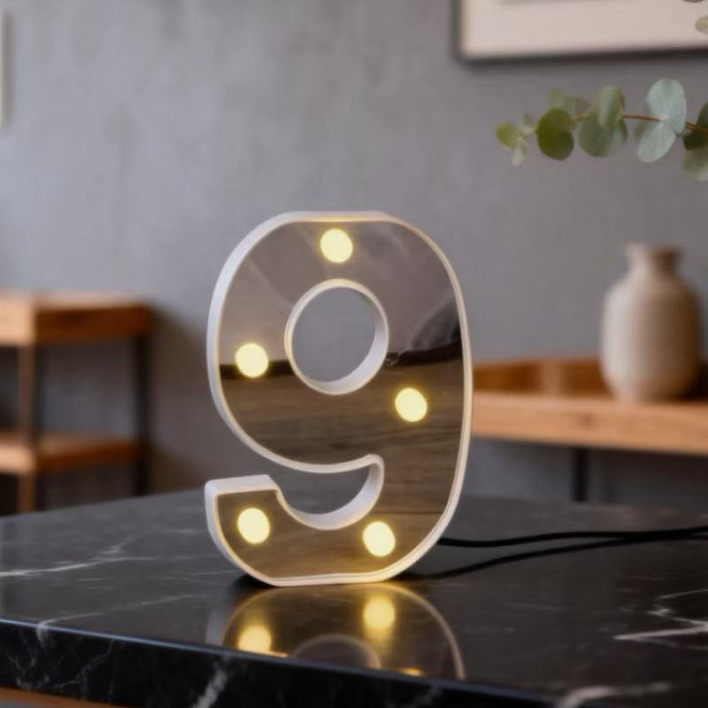 Lámpara LED Decorativa de Letras y Números de Plástico para Fiestas, Cumpleaños y Eventos image 80