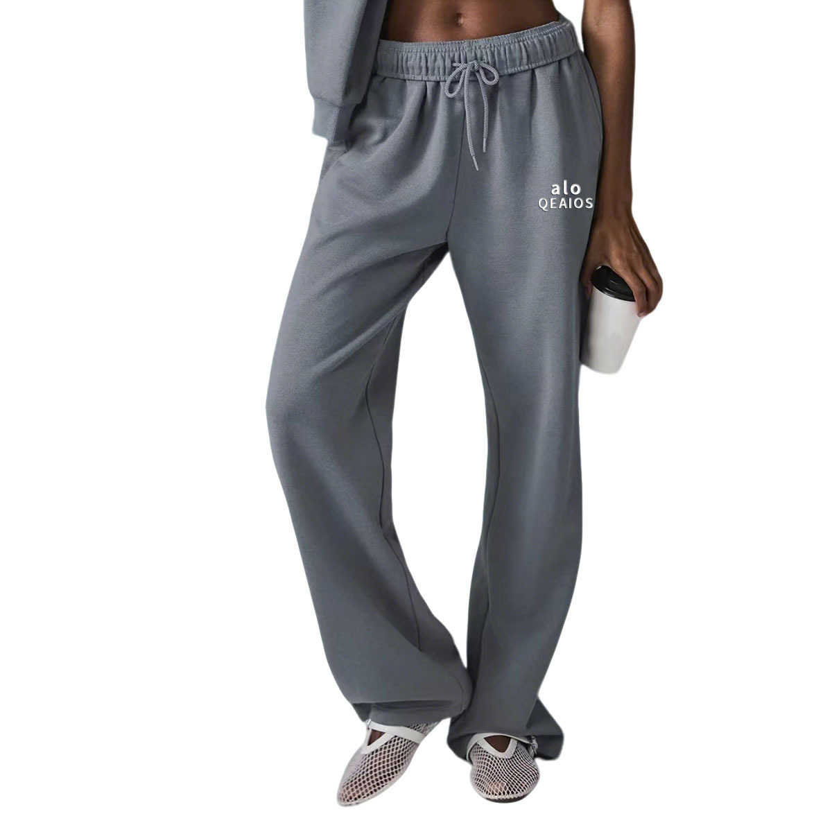 alo nuevo pantalones casuales sueltos de piernas anchas primavera y otoño de dopamina pantalones de color sólido pantalones casuales