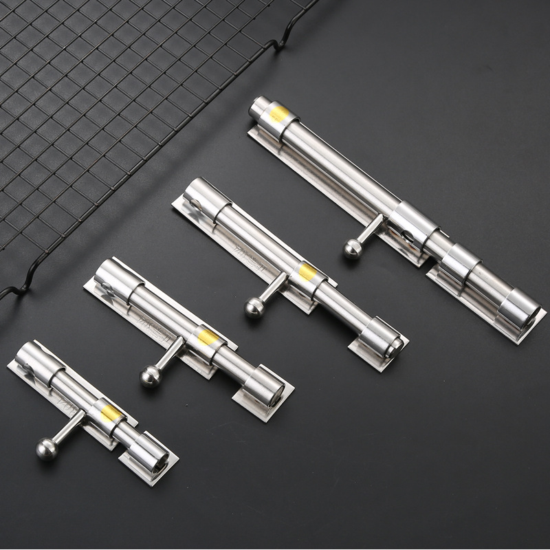 Anti-theft door 304 stainless steel hole-free fat plug door, iron gate main door solid can hang lock heavy-duty welded door bolt