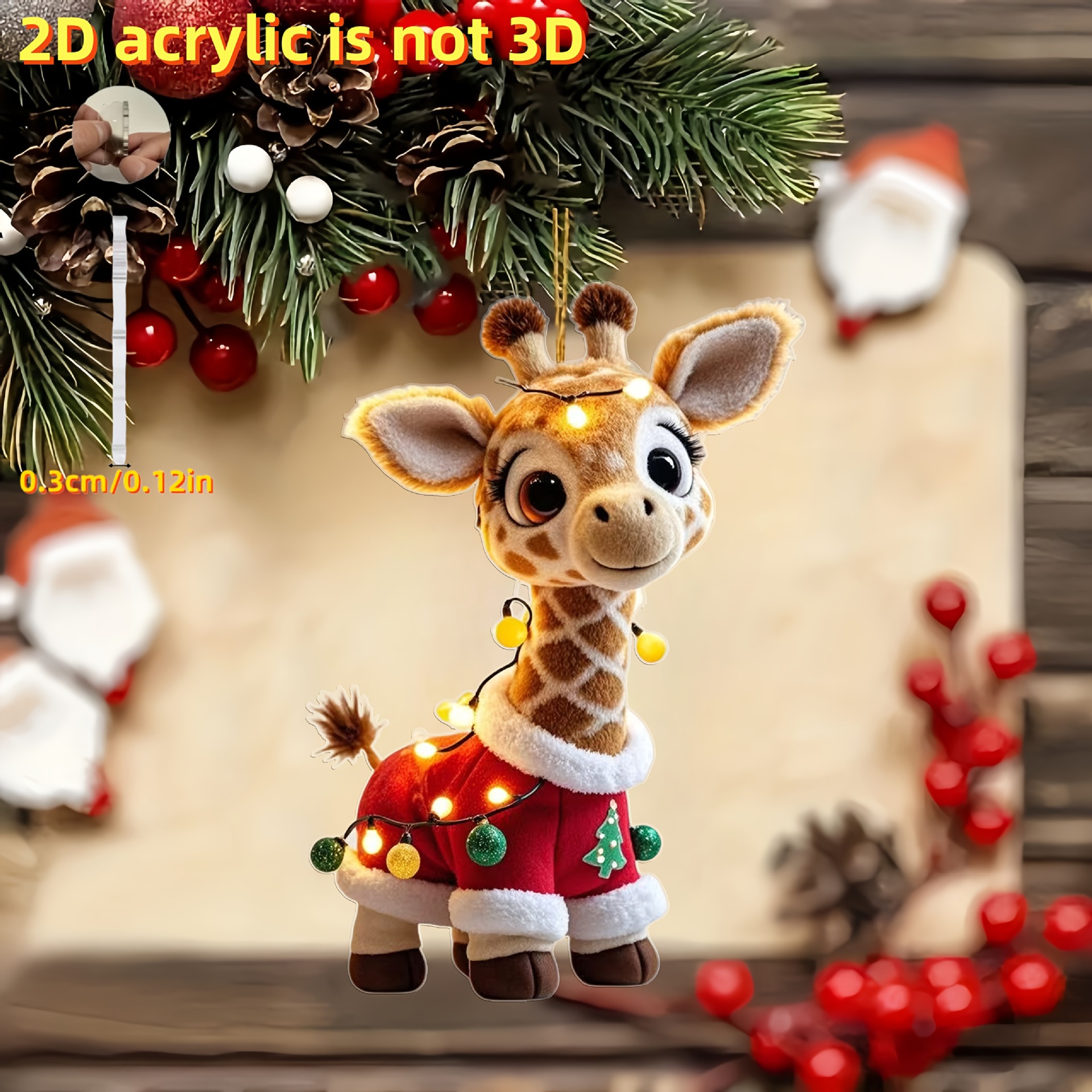 Colgantes transfronterizos nuevos perros de Navidad pequeños animales colgantes 2D acrílico colgantes de decoración espejo retrovisor
