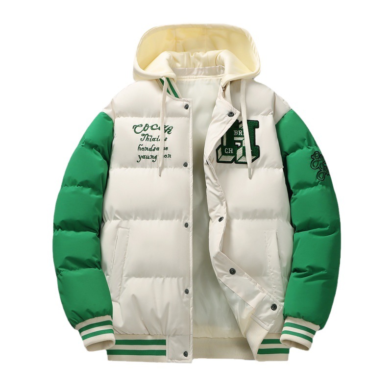 Slim-Fit-Baseballjacke für Herren – Baumwollmantel im koreanischen Stil mit Kapuze und Farbblockierung (L-4XL, Winterwärme für den Stadtverkehr)_voghion.com