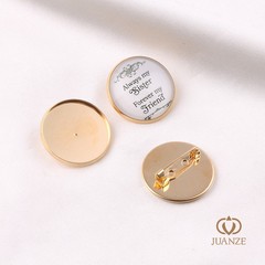 圓底空托胸針別針帶底托半成品原創設計胸針diy材料手工製作配件