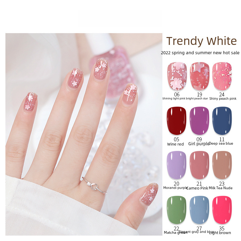 Nail Polish baking-free long-lasting water-based tearable nail salon quick-drying non-fading black Morandi nail polish wholesale