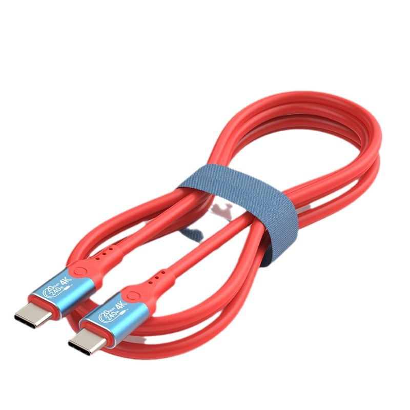 Tipo-c cable de la pantalla del molde 240W cable de datos 4K de doble cabeza 20Gbps cable de alta velocidad USB3.2 macho a macho 5A carga rápida