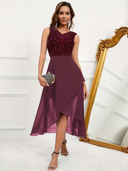 Cross-Border Foreign Trade Amazon Multi-Layer Mesh Sleeveless Irregular Hem Tutu Skirt Prom Dress Bridesmaid Dress
