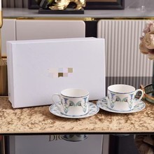 新款骨瓷咖啡杯碟陶瓷餐具西餐盘轻奢家用茶杯轻奢水果早餐盘礼品