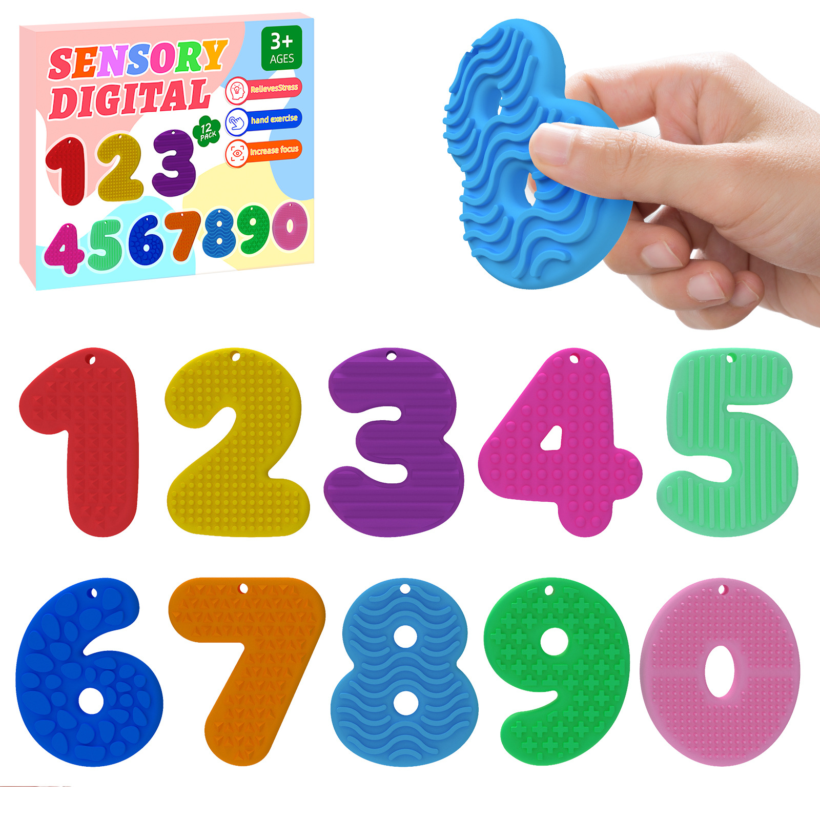 Juguetes Fidget transfronterizos sensoriales para niños descomprimir piedra de textura suave de punta de dedo pellizco pellizco llavero de dibujos animados