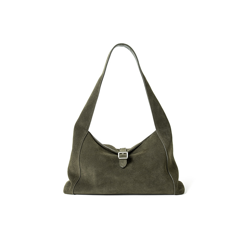 Frosted Cowhide Luxury Women's Shoulder Bag - Genuine Leather Underarm Commuter Bag, Crossbody Tote, Large Capacity - Thumbnail 6
