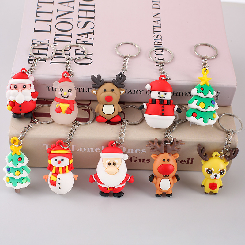创意圣诞老人雪人圣诞树钥匙扣挂件 圣诞节圣诞系列小礼品小挂件
