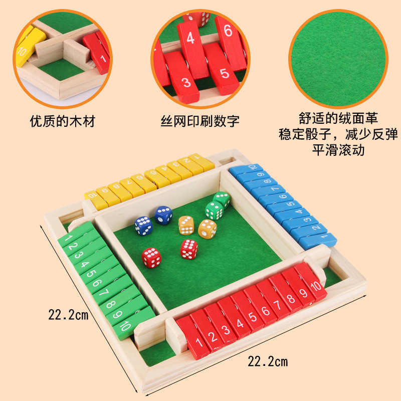 Cecpc flop digital de cuatro lados fiesta juego de mesa rompecabezas interactivo licor licor juguete de madera bebida accesorios del juego