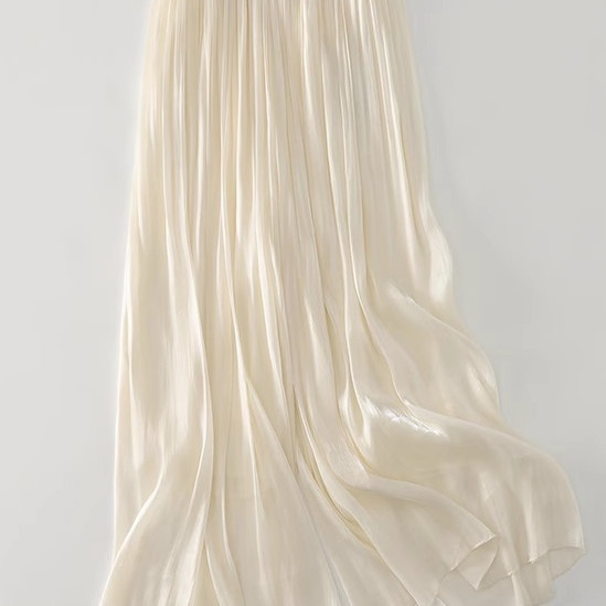 Silk Flowing Wide-Leg Pants for Women, Spring and Summer, Loose Fit with Elastic Waist, Mulberry Silk Straight-Leg Culottes