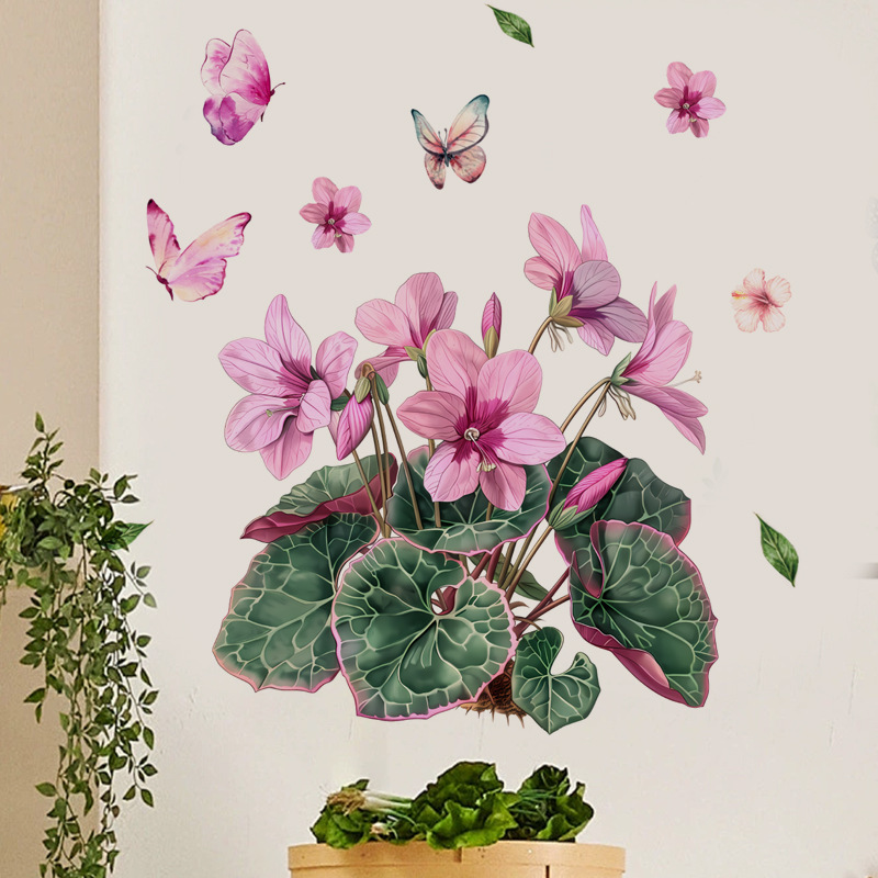 Cross-Border Green Plant Decoration Toilet Bathtub Living Room Bedroom Study Kitchen Entrance Self-Adhesive Removable Wall Stickers