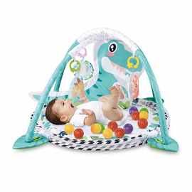 新品婴儿三合一恐龙健身球池宝宝早教玩具游戏垫围栏球池多功能毯