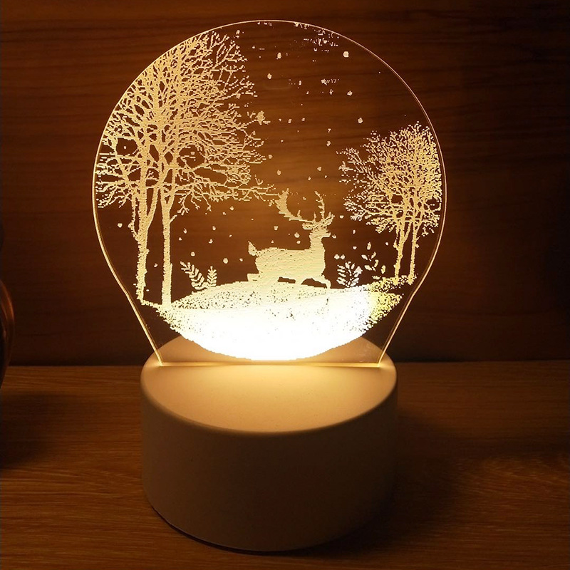 Creative Girl Heart 3d Night Light USB Bedroom Bedside Lamp Company Event Gift Acrylic Led Table Lamp