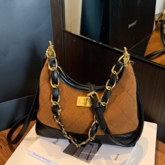 高级质感复古菱格链条腋下包包女式2025新款潮流行时尚单肩斜挎包