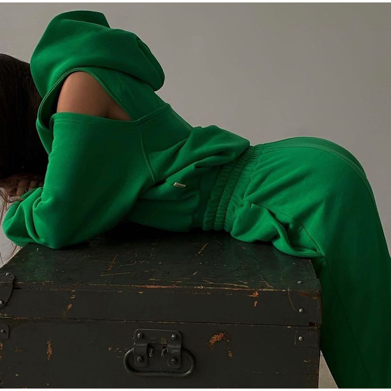 Versatile Women's Fleece-lined Long-sleeve Shorts Set For Spring_voghion.com