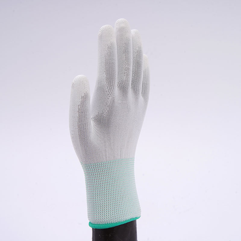 Manufacturer supplies nylon PU palm-coated gloves, wear-resistant, dust-free, anti-static electronic workshop protective labor protection gloves