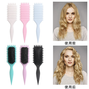 Cross-Border Hot-Selling Boar Bristle Bounce Curl Definestylingbrush Bounce Curl Comb Styling Comb