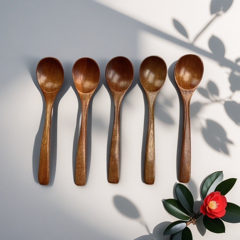 18X4 Old Paint Wooden Nanmu Spoon Stirring Honey Coffee Spoon Christmas Spoon Japanese Style Creative Logo Engraving