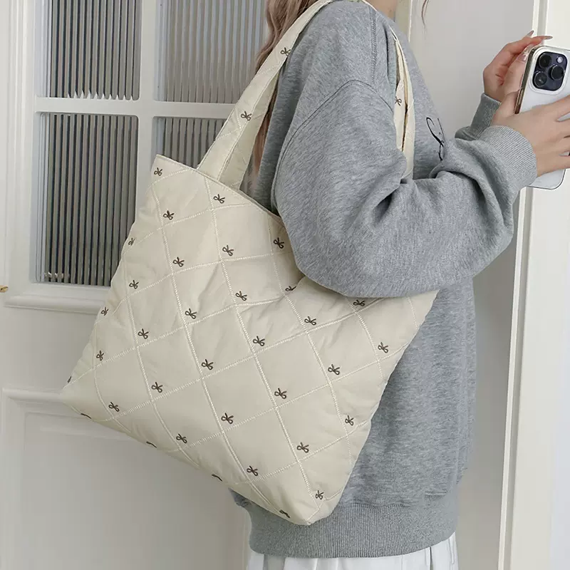 学生上课大容量托特包2025新款百搭手提包冬季通勤单肩手拎包女