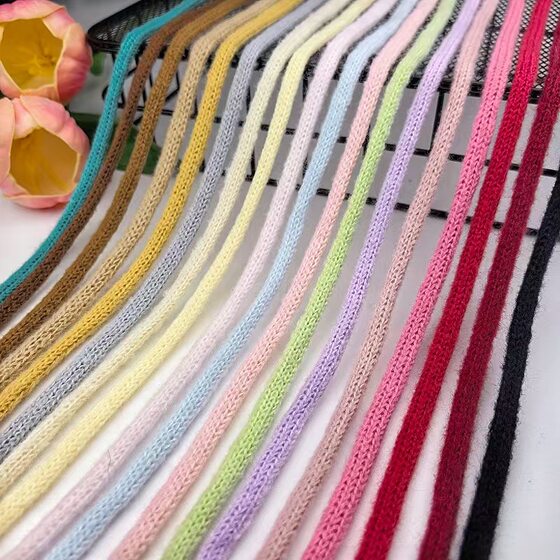 Solid Color Hollow Round Wool Knitted Belt Clothing Accessories Accessories Shoes and Hats Socks Handmade Bow Toy Packaging Home Textile